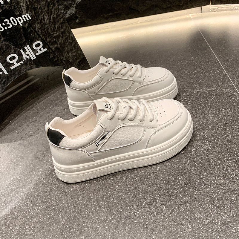 Women’s Minimalist White Platform Sneakers – Everyday Comfort Shoes