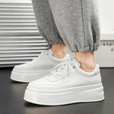 Women’s Minimal Platform Sneakers – Thick Sole White Casual Shoes Clean design. Elevated comfort.  Your everyday white sneakers — upgraded.