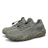 Men’s Lightweight Knit Hiking Shoes – Breathable Outdoor Trail Sneakers with Anti-Slip Sole