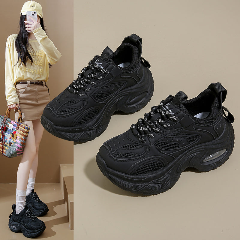 Chunky Air Cushion Sneakers – Breathable Mesh Platform Shoes for Everyday Wear