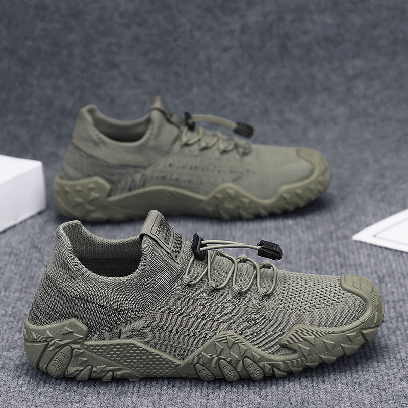 Men’s Lightweight Knit Hiking Shoes – Breathable Outdoor Trail Sneakers with Anti-Slip Sole
