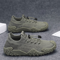 Men’s Lightweight Knit Hiking Shoes – Breathable Outdoor Trail Sneakers with Anti-Slip Sole