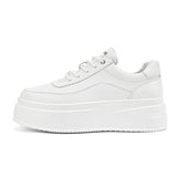 Women’s Minimal Platform Sneakers – Thick Sole White Casual Shoes Clean design. Elevated comfort.  Your everyday white sneakers — upgraded.