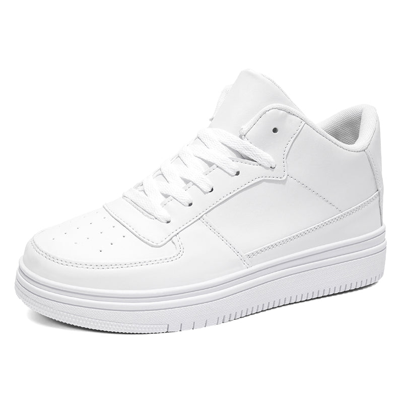 Classic Low-Top Platform Sneakers for Men & Women | Clean White Casual Shoes for Everyday Wear