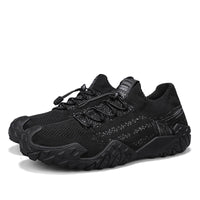 Men’s Lightweight Knit Hiking Shoes – Breathable Outdoor Trail Sneakers with Anti-Slip Sole