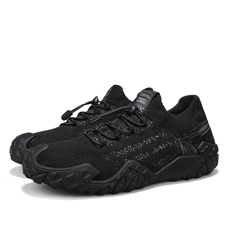 Men’s Lightweight Knit Hiking Shoes – Breathable Outdoor Trail Sneakers with Anti-Slip Sole