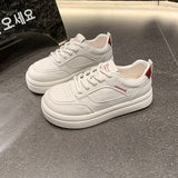 Women’s Minimalist White Platform Sneakers – Everyday Comfort Shoes