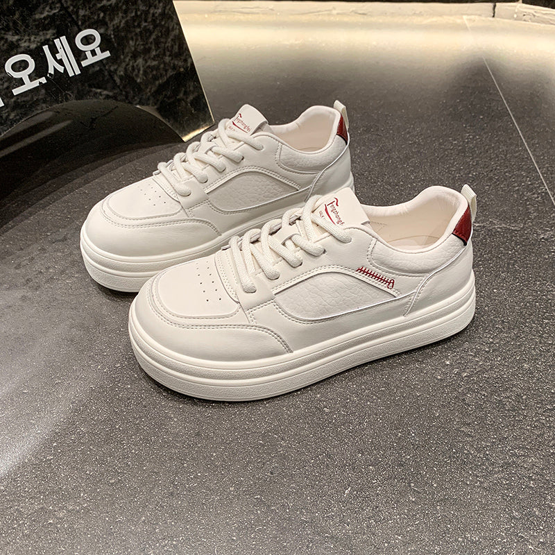 Women’s Minimalist White Platform Sneakers – Everyday Comfort Shoes