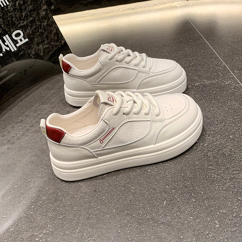 Women’s Minimalist White Platform Sneakers – Everyday Comfort Shoes