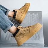 Men’s & Women’s Chunky High-Top Sneakers – Retro Street Style, Cushioned Sole & Durable Leather Upper