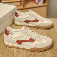 Men’s Casual Leather Sneakers – Retro Low-Top Comfort Shoes for Daily Wear