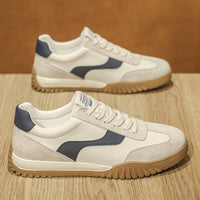 Men’s Casual Leather Sneakers – Retro Low-Top Comfort Shoes for Daily Wear