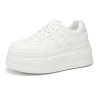 Women’s All-White Platform Sneakers – Minimalist Everyday Comfort Shoes  Clean look. Extra height. Everyday comfort.