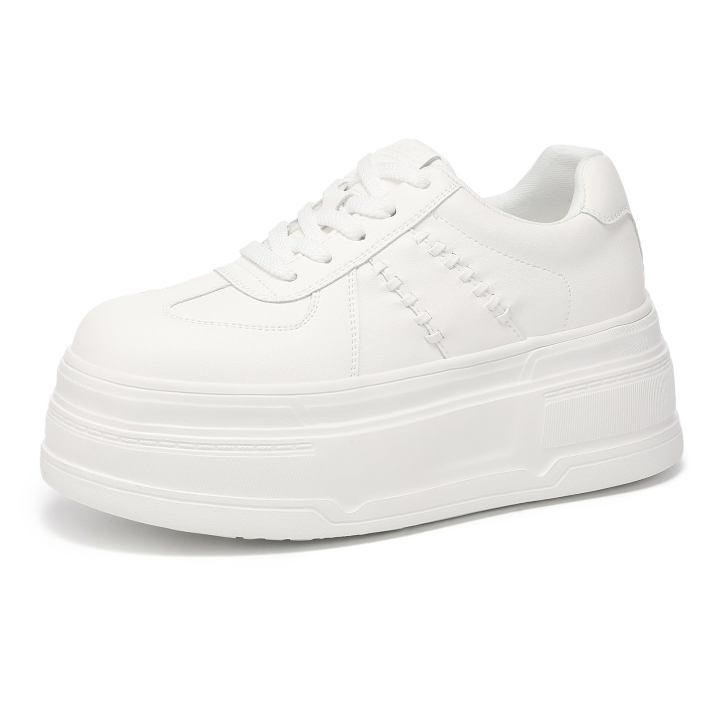 Women’s All-White Platform Sneakers – Minimalist Everyday Comfort Shoes  Clean look. Extra height. Everyday comfort.