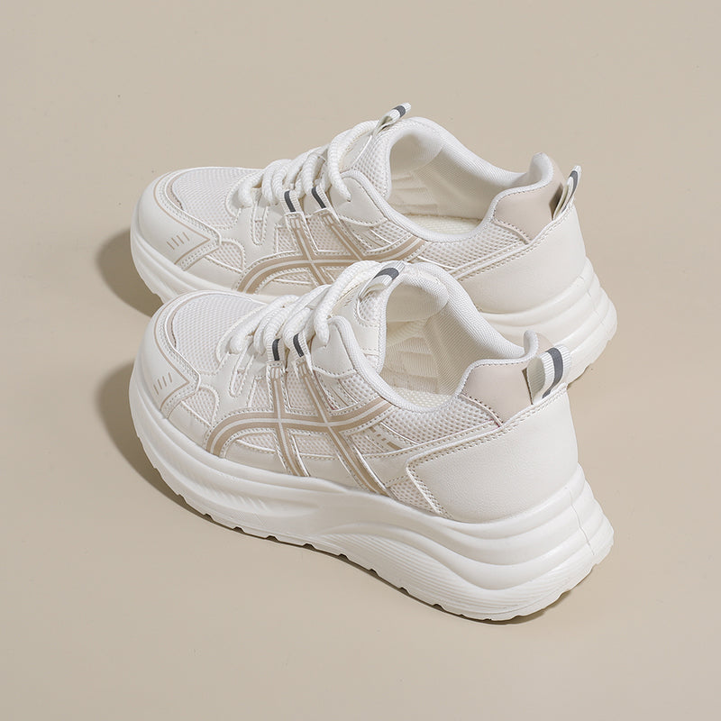 Women’s Lightweight Platform Sneakers – Breathable Mesh Casual Walking Shoes with Cushioned Sole