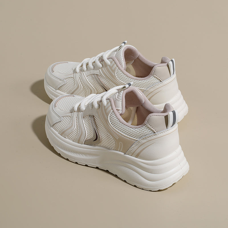 Women’s Lightweight Platform Sneakers – Breathable Mesh Casual Walking Shoes with Cushioned Sole
