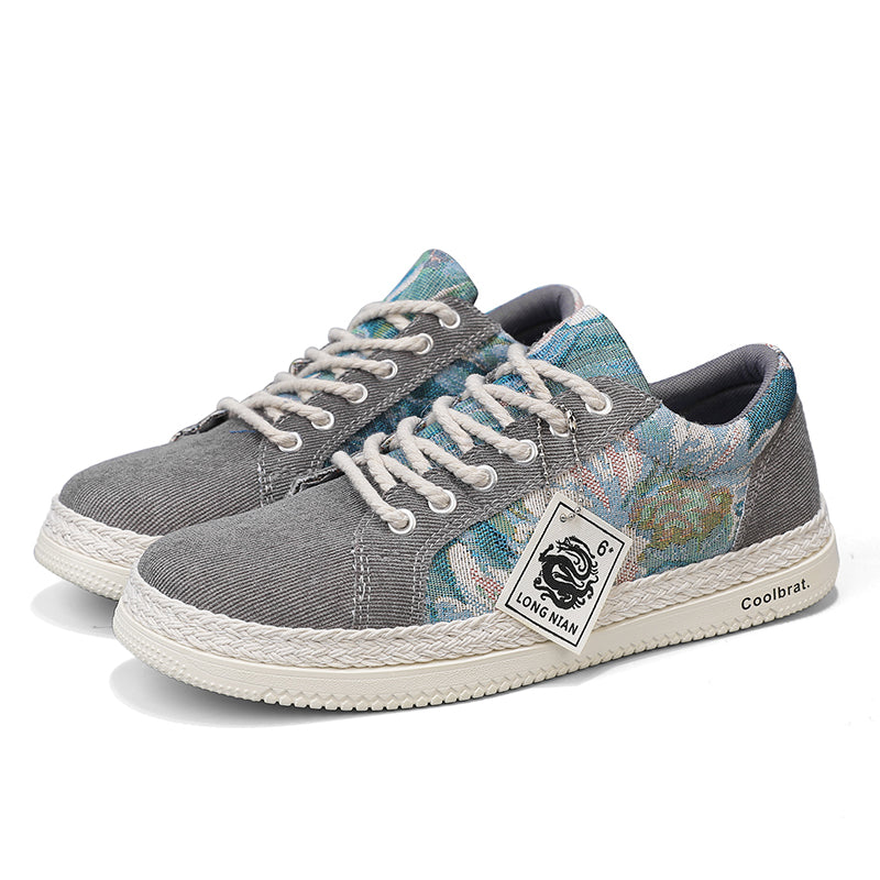 Men’s Casual Canvas Sneakers – Lightweight Breathable Lace-Up Shoes for Daily Wear