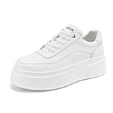 Women’s Minimal Platform Sneakers – Thick Sole White Casual Shoes Clean design. Elevated comfort.  Your everyday white sneakers — upgraded.