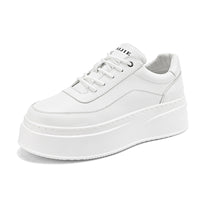 Women’s Minimal Platform Sneakers – Thick Sole White Casual Shoes Clean design. Elevated comfort.  Your everyday white sneakers — upgraded.