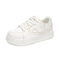 Classic White Platform Sneakers for Men & Women – Lightweight Casual Everyday Shoes