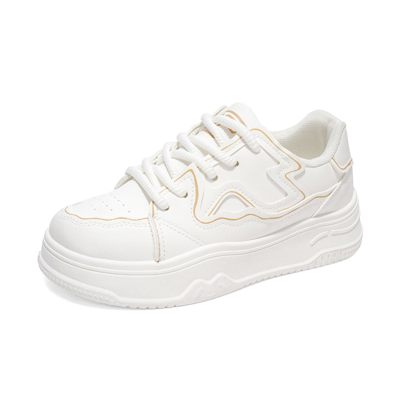 Classic White Platform Sneakers for Men & Women – Lightweight Casual Everyday Shoes