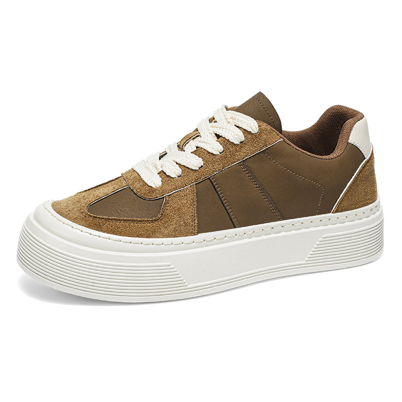 Men’s & Women’s Casual Platform Sneakers – Classic Leather Low-Top Everyday Shoes.Minimal Design • Comfortable Fit • Daily Street Style