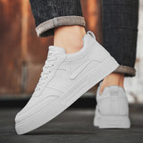 Men’s & Women’s Classic All-White Platform Sneakers – Lightweight Casual Shoes for Daily Wear
