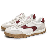 Men’s Casual Leather Sneakers – Retro Low-Top Comfort Shoes for Daily Wear