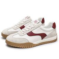 Men’s Casual Leather Sneakers – Retro Low-Top Comfort Shoes for Daily Wear