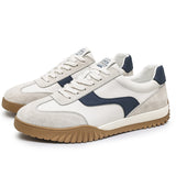 Men’s Casual Leather Sneakers – Retro Low-Top Comfort Shoes for Daily Wear