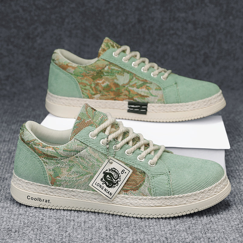 Men’s Casual Canvas Sneakers – Lightweight Breathable Lace-Up Shoes for Daily Wear