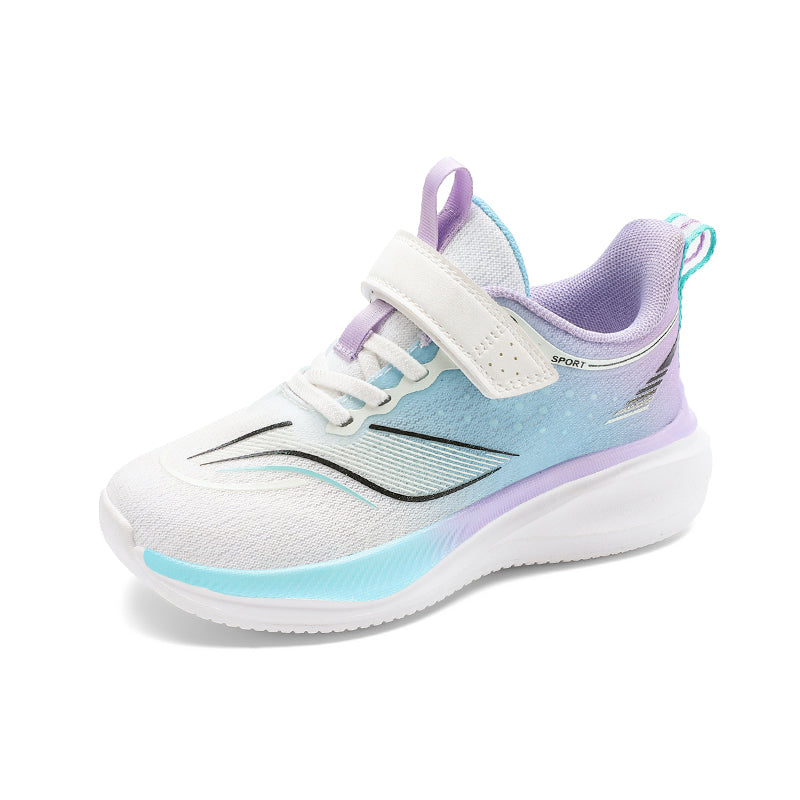 Youth Lightweight Running Shoes – Breathable Cushioned Sneakers with Adjustable Velcro Strap
