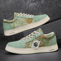 Men’s Casual Canvas Sneakers – Lightweight Breathable Lace-Up Shoes for Daily Wear