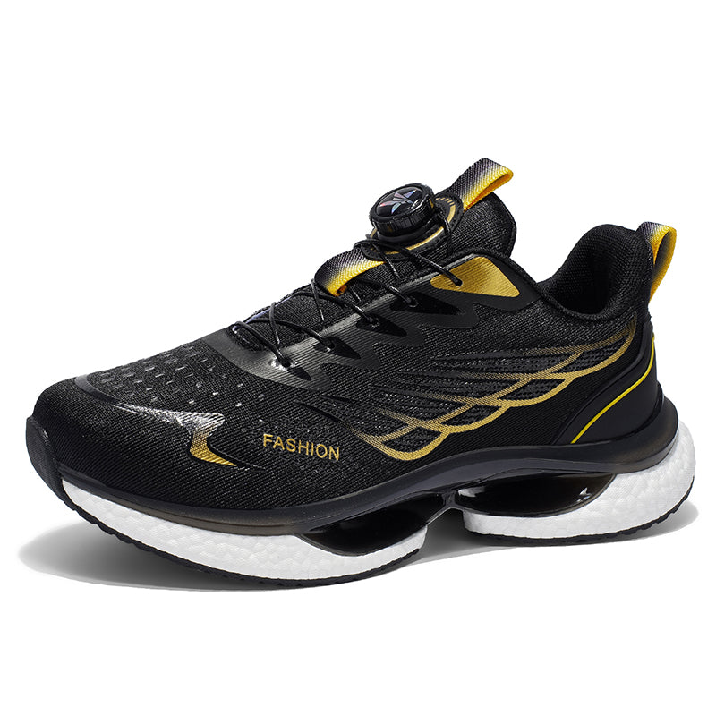 Men’s Lightweight Cushion Running Sneakers with Dial Lacing – Breathable Athletic Shoes for Daily Training & Street Wear