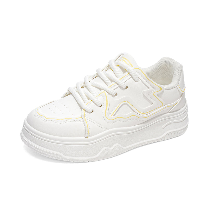 Classic White Platform Sneakers for Men & Women – Lightweight Casual Everyday Shoes