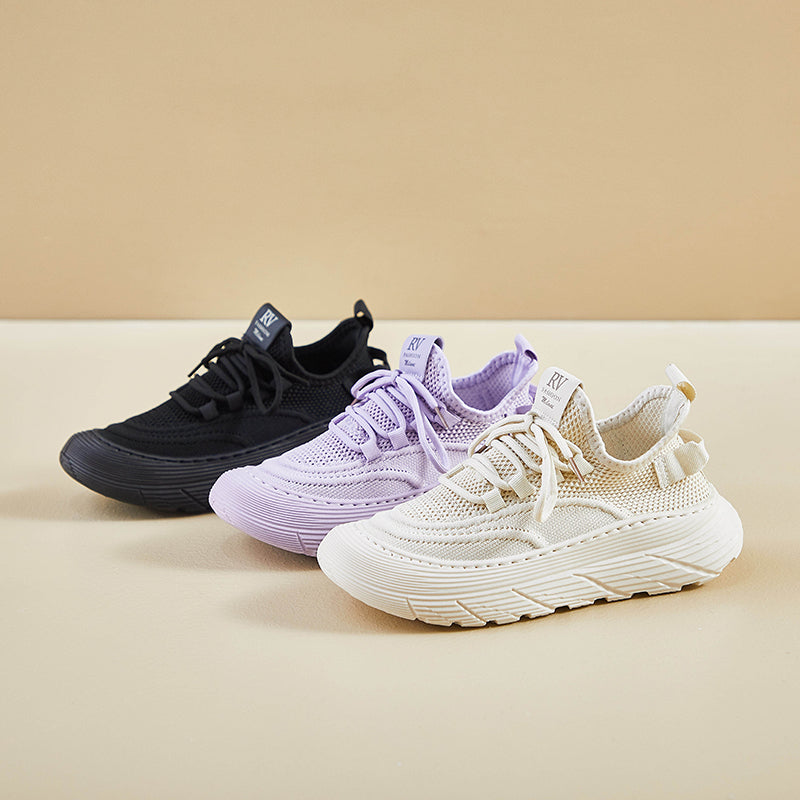 Men’s & Women’s Lightweight Knit Sneakers – Breathable Comfort Running & Everyday Shoes