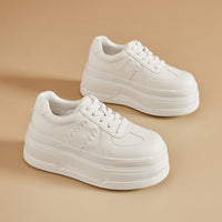 Women’s All-White Platform Sneakers – Minimalist Everyday Comfort Shoes  Clean look. Extra height. Everyday comfort.