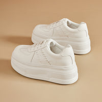 Women’s All-White Platform Sneakers – Minimalist Everyday Comfort Shoes  Clean look. Extra height. Everyday comfort.