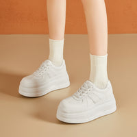 Women’s All-White Platform Sneakers – Minimalist Everyday Comfort Shoes  Clean look. Extra height. Everyday comfort.