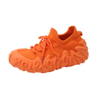 Unisex Slip-On Knit Sneakers with Sculpted Rubber Sole – Lightweight Breathable Casual Shoes