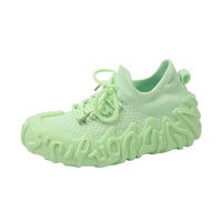 Unisex Slip-On Knit Sneakers with Sculpted Rubber Sole – Lightweight Breathable Casual Shoes