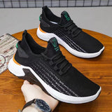 Men’s Lightweight Knit Running Sneakers – Breathable Cushioned Athletic Shoes for Daily Training