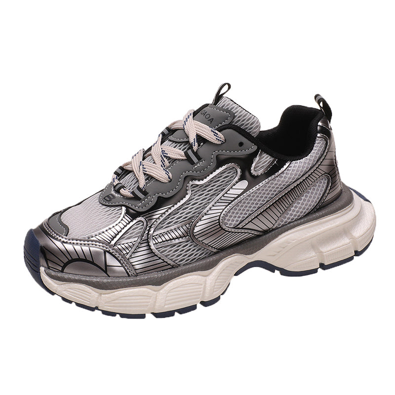 Youth Chunky Sneakers with Breathable Mesh – Trendy Cushioned Casual Shoes for Daily Wear