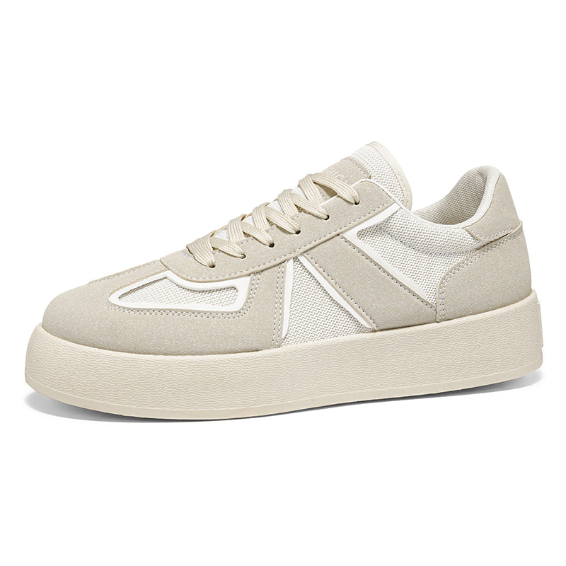 Retro Platform Low-Top Sneakers | Casual Suede & Mesh Everyday Shoes