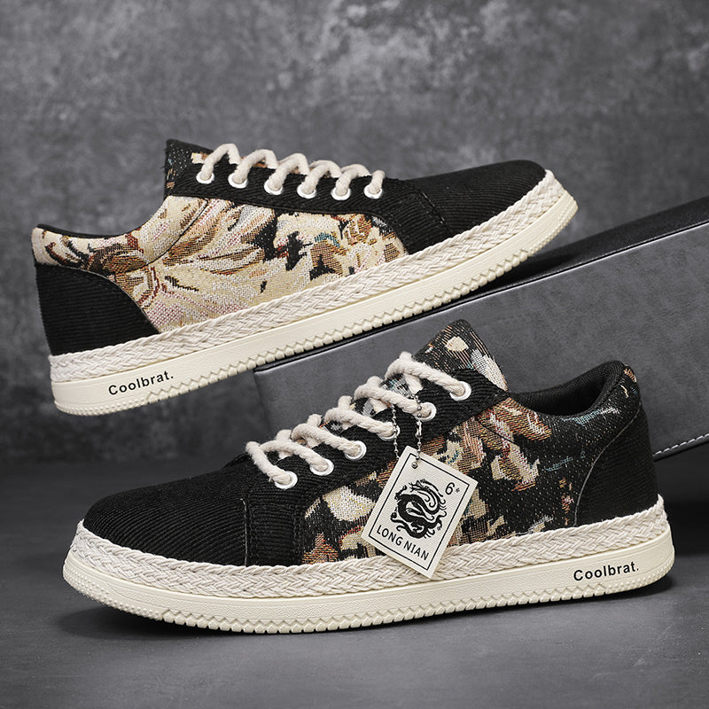 Men’s Casual Canvas Sneakers – Lightweight Breathable Lace-Up Shoes for Daily Wear