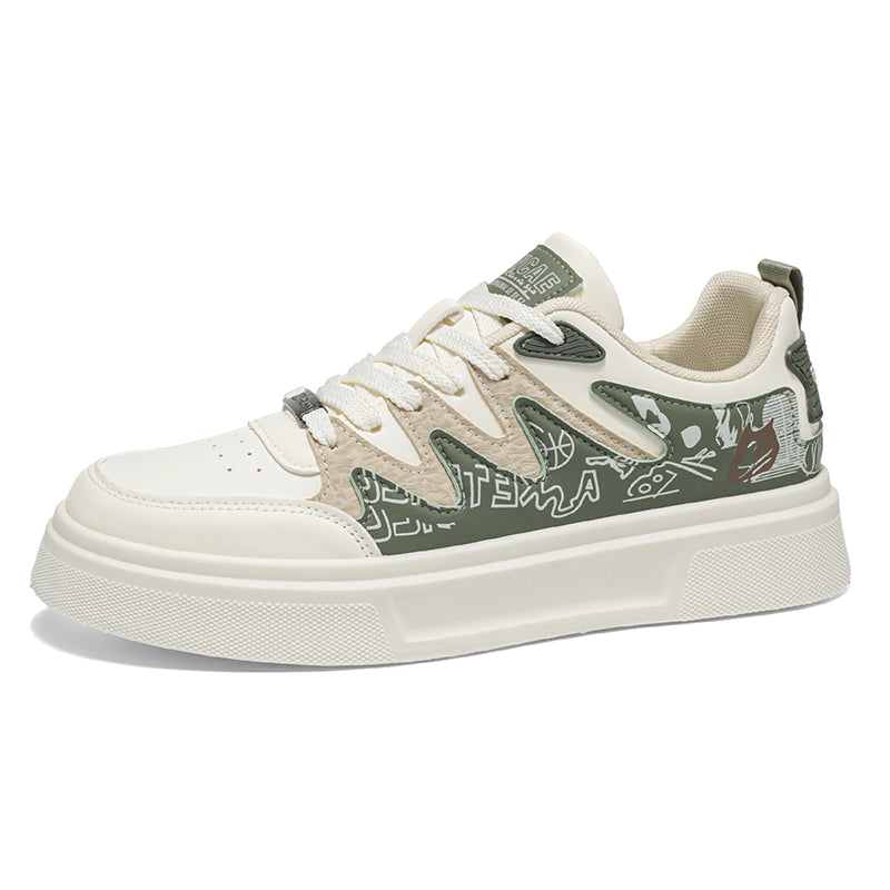 Youth & Adult Graphic Platform Sneakers – Lightweight Casual Skate-Inspired Shoes