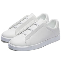 Minimalist Slip-On Sneakers for Men & Women – Lightweight Casual Leather Shoes for Daily Wear.Clean design. Everyday comfort. Effortless style.