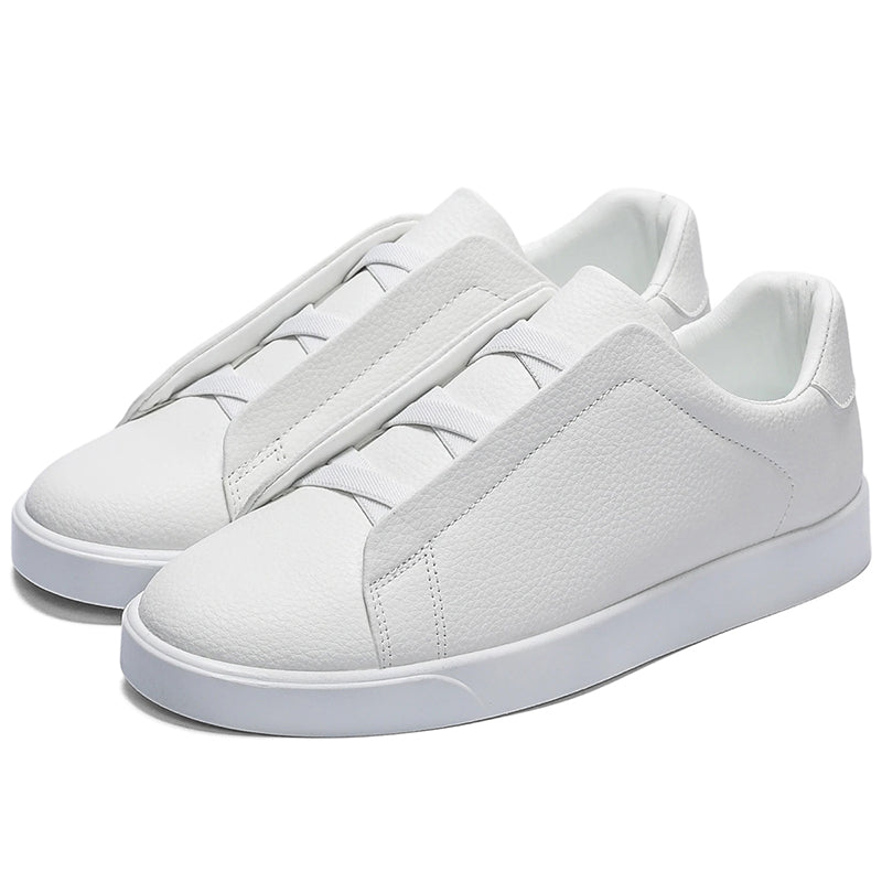 Minimalist Slip-On Sneakers for Men & Women – Lightweight Casual Leather Shoes for Daily Wear.Clean design. Everyday comfort. Effortless style.
