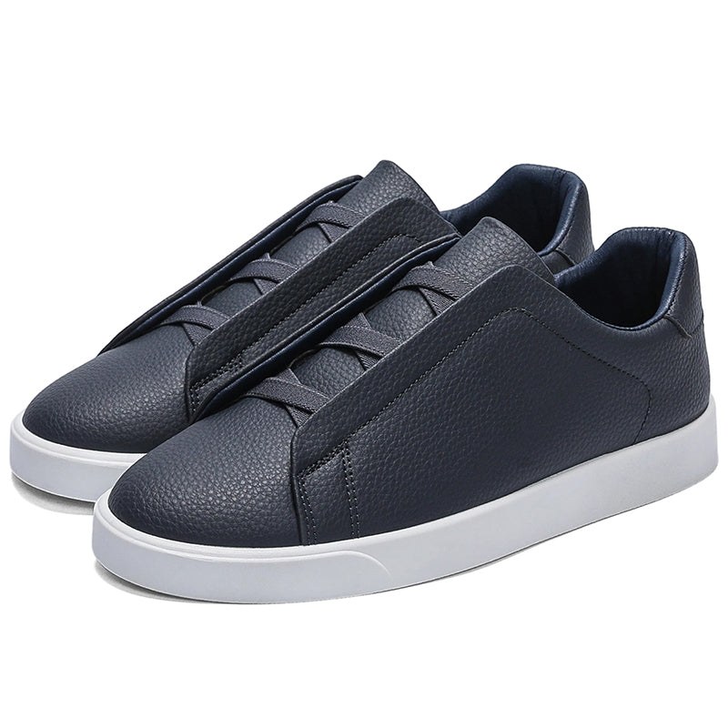 Minimalist Slip-On Sneakers for Men & Women – Lightweight Casual Leather Shoes for Daily Wear.Clean design. Everyday comfort. Effortless style.