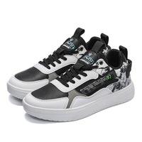 Men’s Fashion Chunky Sneakers – Casual Street Style Shoes with Graphic Panels & Cushioned Sole